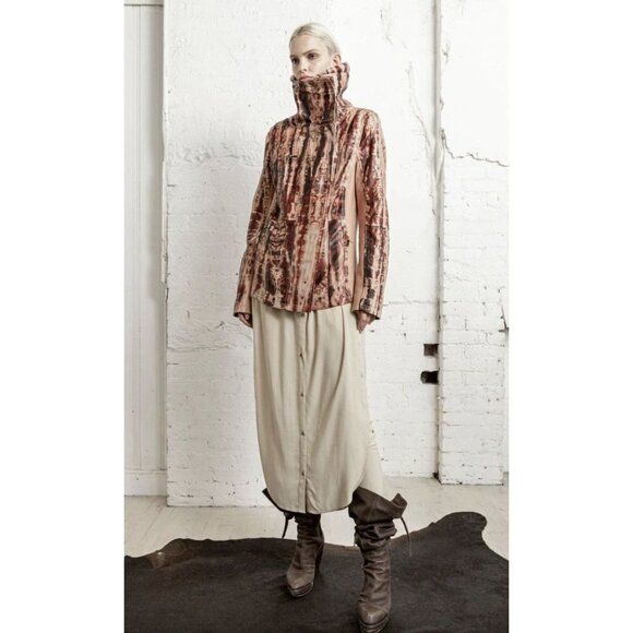 NWT Nicholas K Revised Brock Fitted Leather Jacket Bronze Tie Dye Size XS $880 - Picture 1 of 9